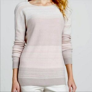 Vince Striped Crewneck Cashmere Sweater, Sz S